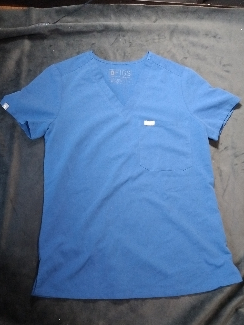 EUC Figs Technical Connection Catarina FionX 1 Pocket V Neck Blue Scrub Top XS